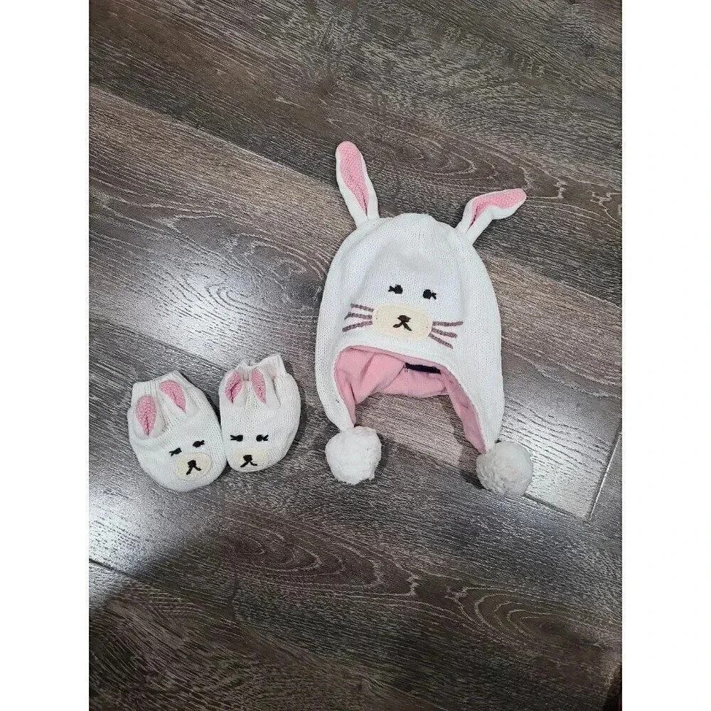 Baby gap bunny hat and mittens size 0-6 months #3